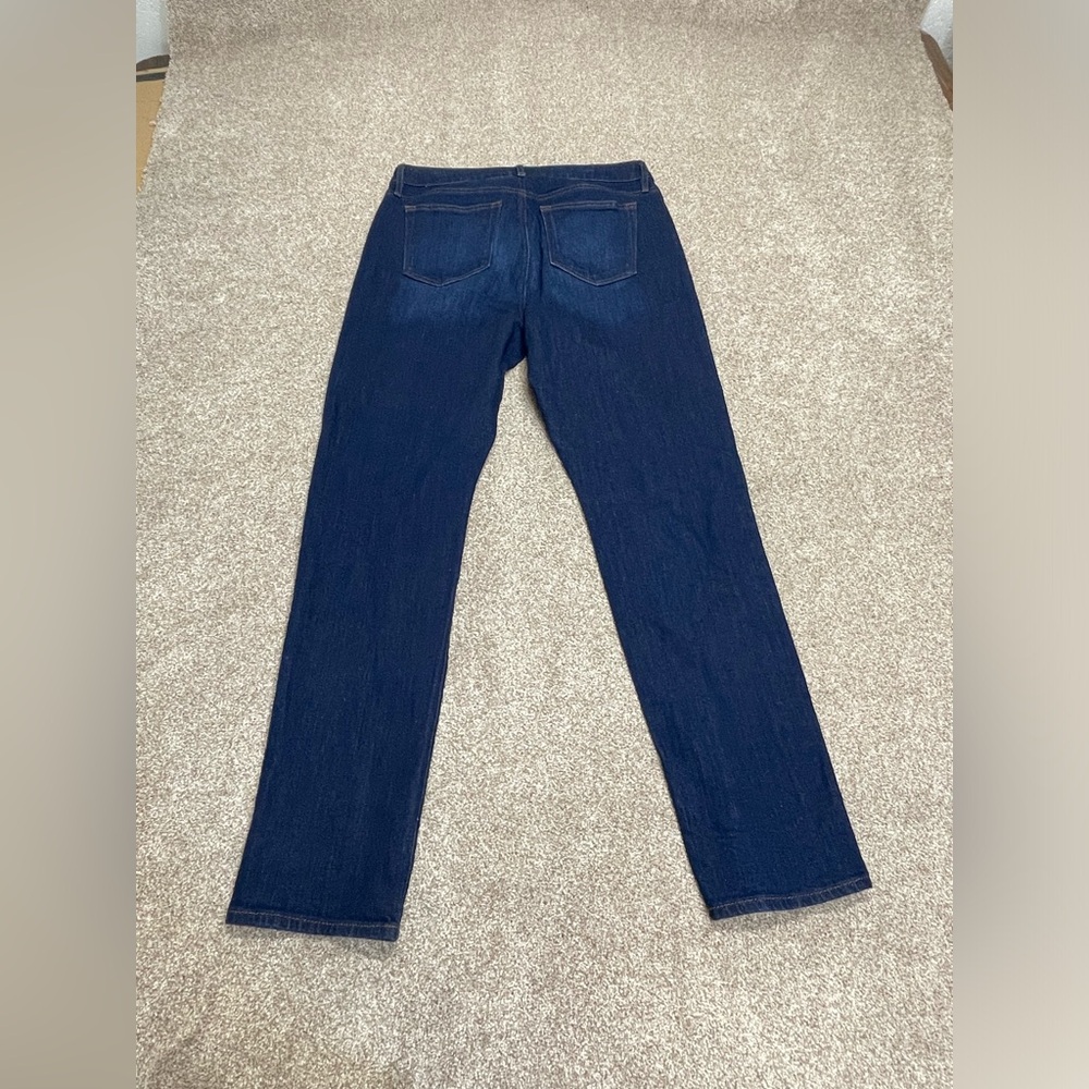 Loft womens the curvy girlfriend straight jeans sz 10/30 high rise dark wash